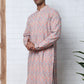 Viscose Rayon Self-Design Embroidered Kurtas ( ANMKO 278Peach )  [RT] [M-6]