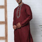Embroidered Silk-Blend Kurtas ( ANMKO 292Maroon )
