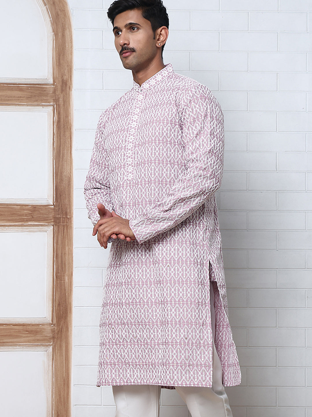 Embroidered Viscose Rayon Kurta ( ANMKO 280Purple )  [RT] [M-6]