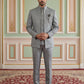 Men Woven Jacquard Indo-Western Set ( 50JIND 155Grey S )