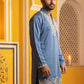 Cotton Blend Embroidered Kurta for Men ( 65KO 5634 Blue )