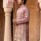 Silk Blend Embroidered Kurta for Men ( 65KO 5632 Peach )