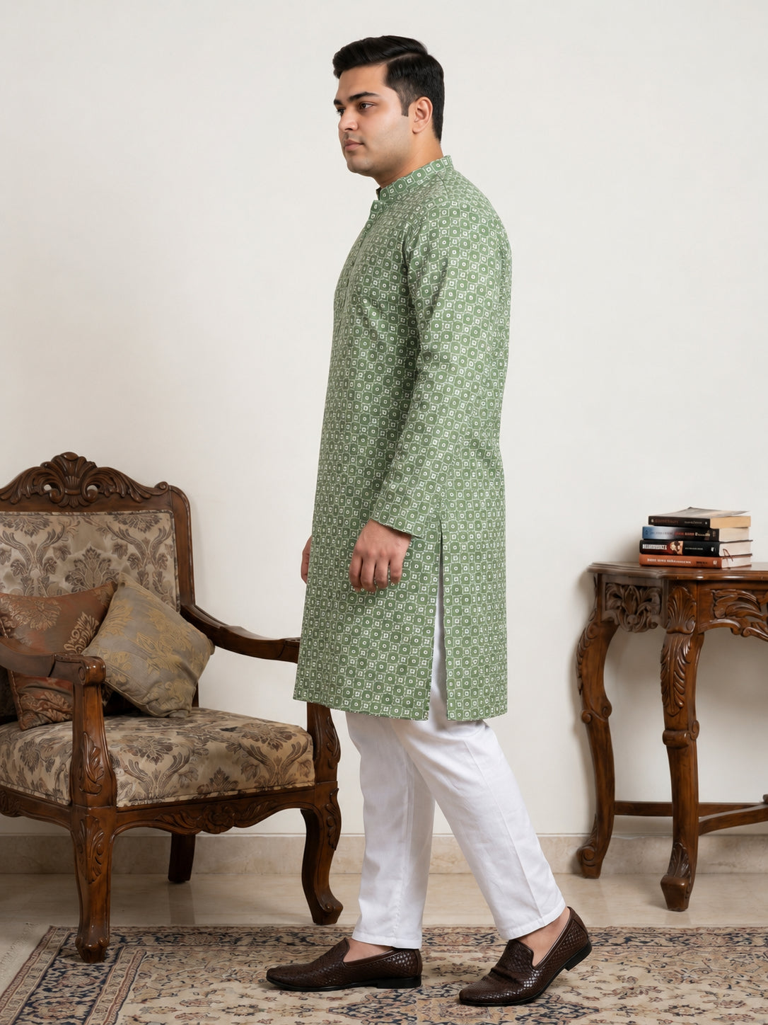 Men's Geometric Printed Kurta Set