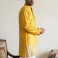 Silk Blend Embroidered Kurta for Men ( 65KO 5600Mustard ) [FF] [G-4]