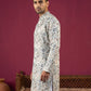 Silk Blend Floral Embroidered Kurta ( KO 5227White )