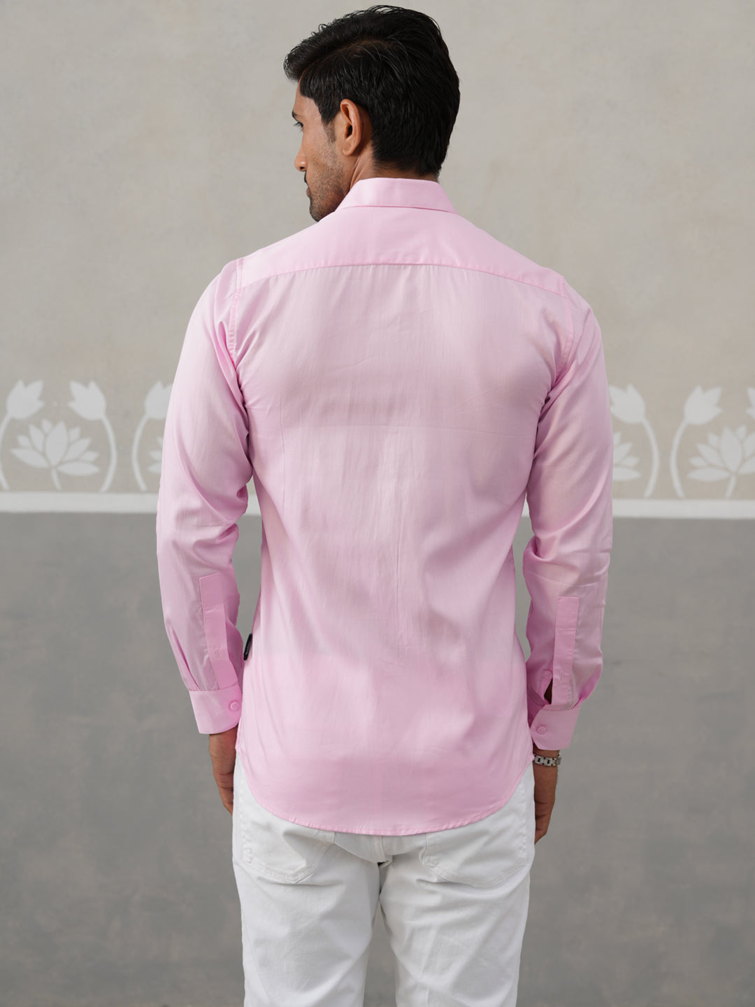 Satin Lycra Solid Casual Shirt for Men ( RDSH 008Pink )
