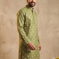 Men's Foil Print Traditional Kurta ( 65KO 5630 Olive )