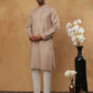 Men’s Cotton Blend Printed Kurta ( HOPKO 018Beige )  [RT] [P-2]