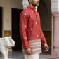 Men's Cotton Blend Printed Kurta ( 65KO 5589Red ) [FF] [H-6]