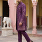Men's Silk Blend Embroidered Indo-Western Set