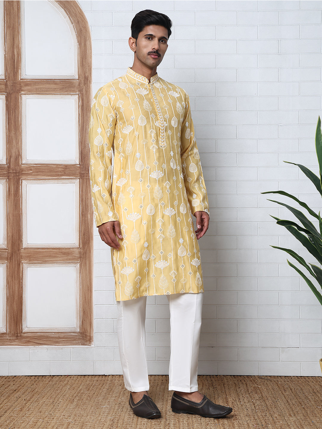 Festive Silk Blend Embroidered Kurtas ( HOPKO 011Yellow )  [RT] [P-3]