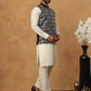 Embroidered Nehru Jacket Set with Solid Kurta Pyjama (65KPWC 592W 4150 Black )
