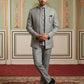 Men Woven Jacquard Indo-Western Set ( 50JIND 155Grey S )