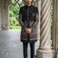 Men’s Black Embroidered Indo-Western Set ( 50JIND 130Black S )