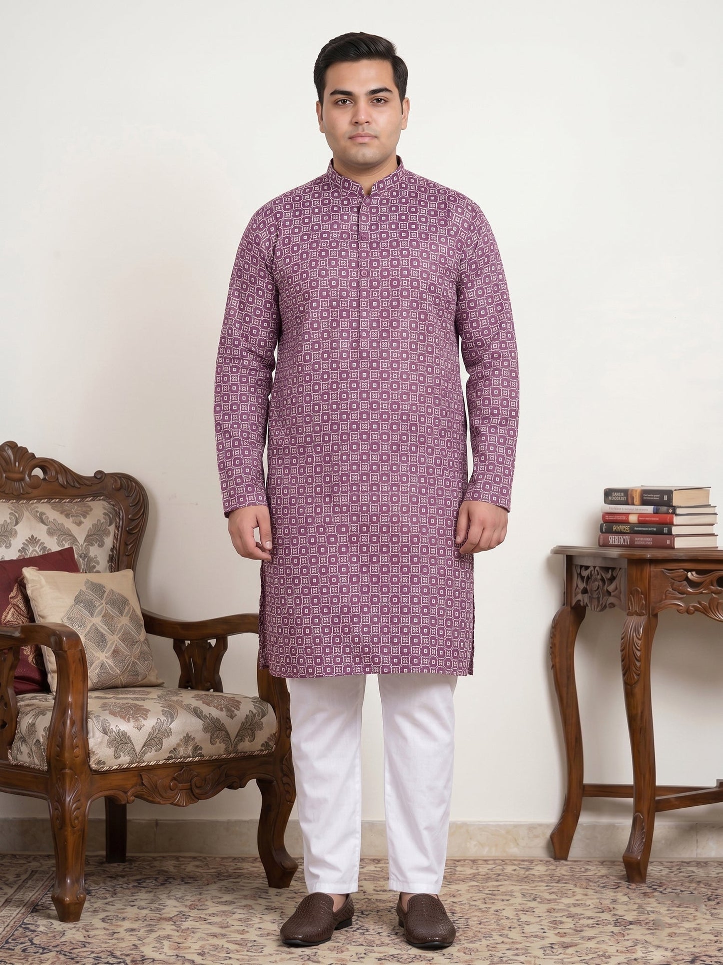 Men's Geometric Printed Kurta Set