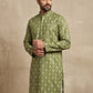 Men's Foil Print Traditional Kurta ( 65KO 5630 Olive )