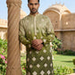Embroidered Silk Blend Kurta with Dupatta ( HOPKO D 023Pista )