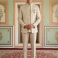 Men’s Embroidered Indo-Western Set ( 50JIND 131Cream S )
