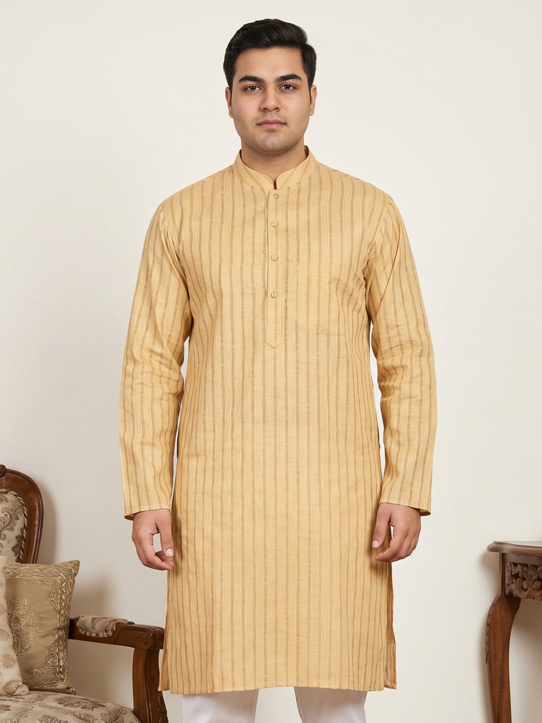 Men's Cotton Striped Kurta