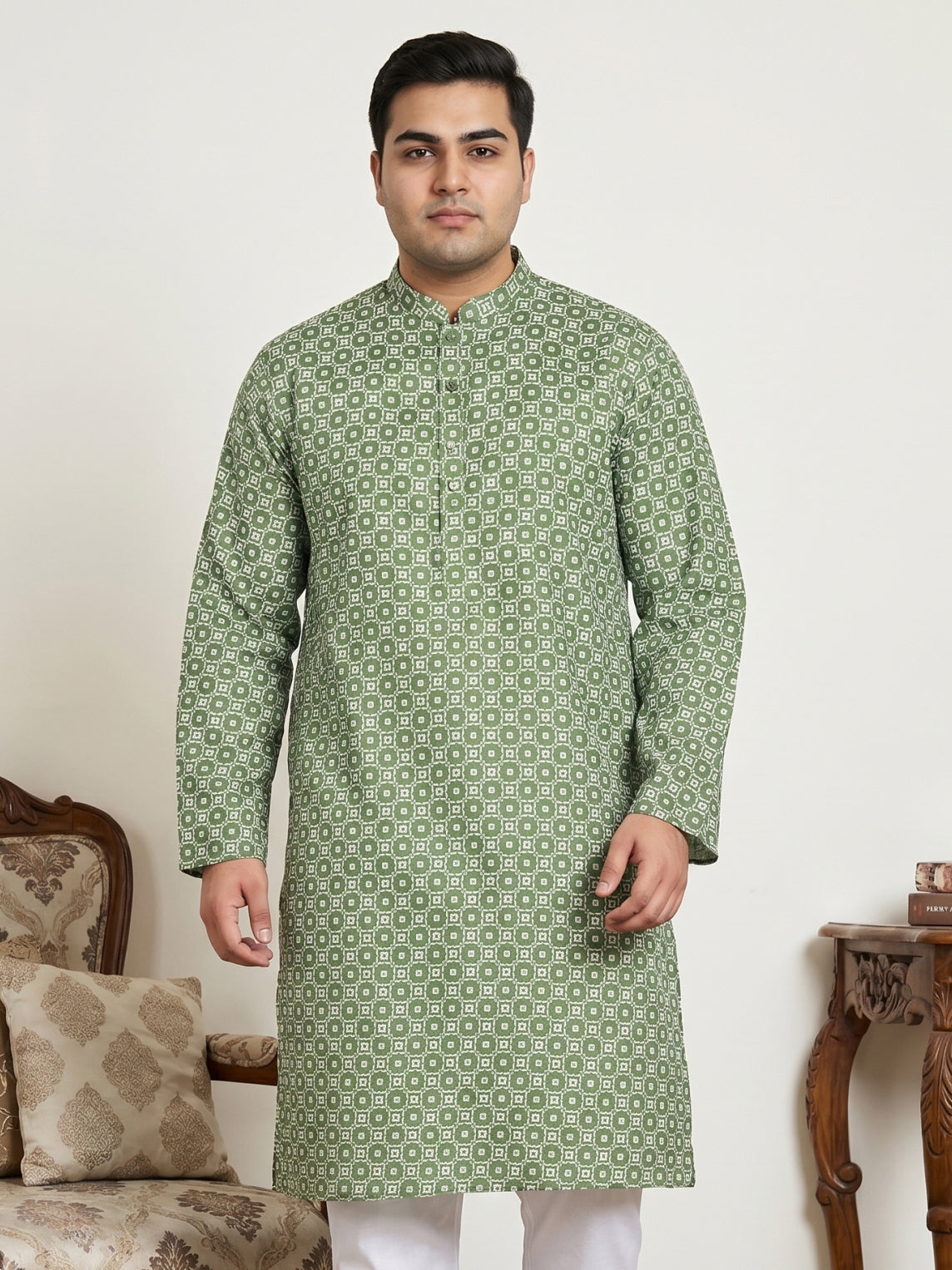 Men's Geometric Printed Kurta