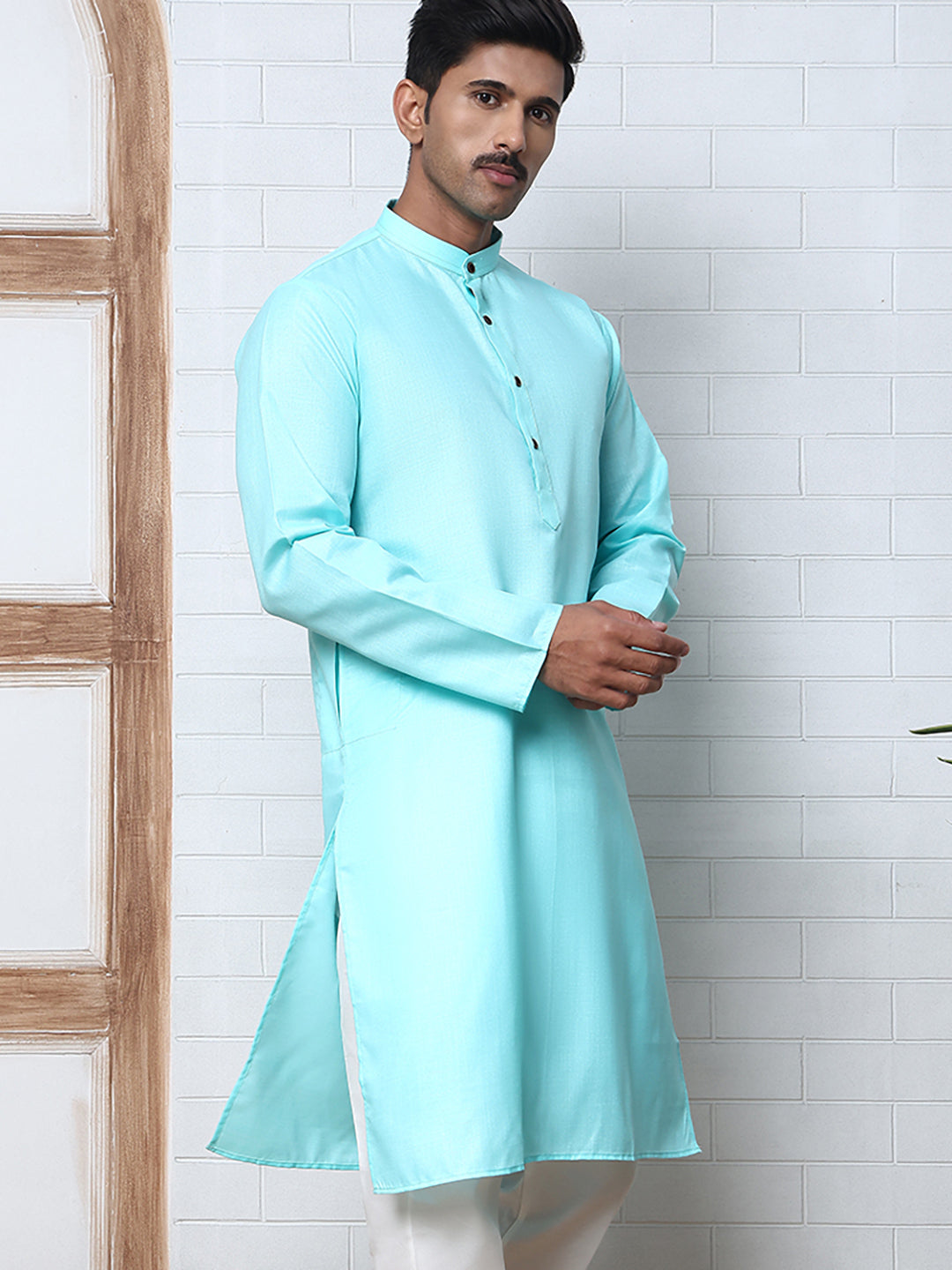 Solid Kurta for Men ( ANMKO 273Sky )  [RT] [H-3]