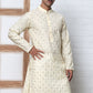 Geometric Sequin Pattern Kurtas ( ANMKO 282Cream )  [RT] [L-4]