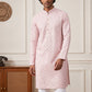 Men's Foil Print Traditional Kurta ( 65KO 5642 Pink )
