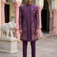 Men's Silk Blend Embroidered Indo-Western Set