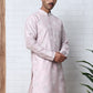 Men's Silk Blend Mirror & Thread Work Kurtas ( ANMKO 287Lavender )  [RT] [D-4]