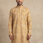 Floral Print & Thread Work Kurta for Men ( 65KO 5640 Mustard )