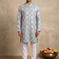 Printed & Thread Work Kurta Pyjama Set ( 65KP W T 5641 Blue )