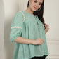 Green Peplum Women's Top