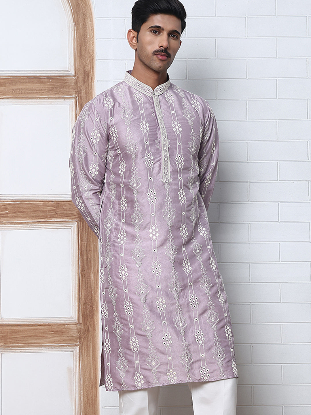 Festival Silk Blend Embroidered Kurtas ( ANMKO 276Purple )  [RT] [N-6]