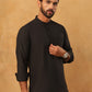 Solid Casual Short Kurta for Men ( ANMKO 304Black )