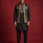 Men's Embroidered Waistcoat and Kurta Pyjama ( JOKPWCS 5080Black )