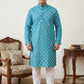 Floral Printed Kurta with Pyjama for Men