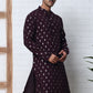 Men's Foil Printed Silk Blend Kurtas ( ANMKO 283Purple )  [RT] [L-2]