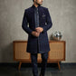 Men’s Navy Blue Embroidered Indo-Western Set ( 50JIND 130Navy S )