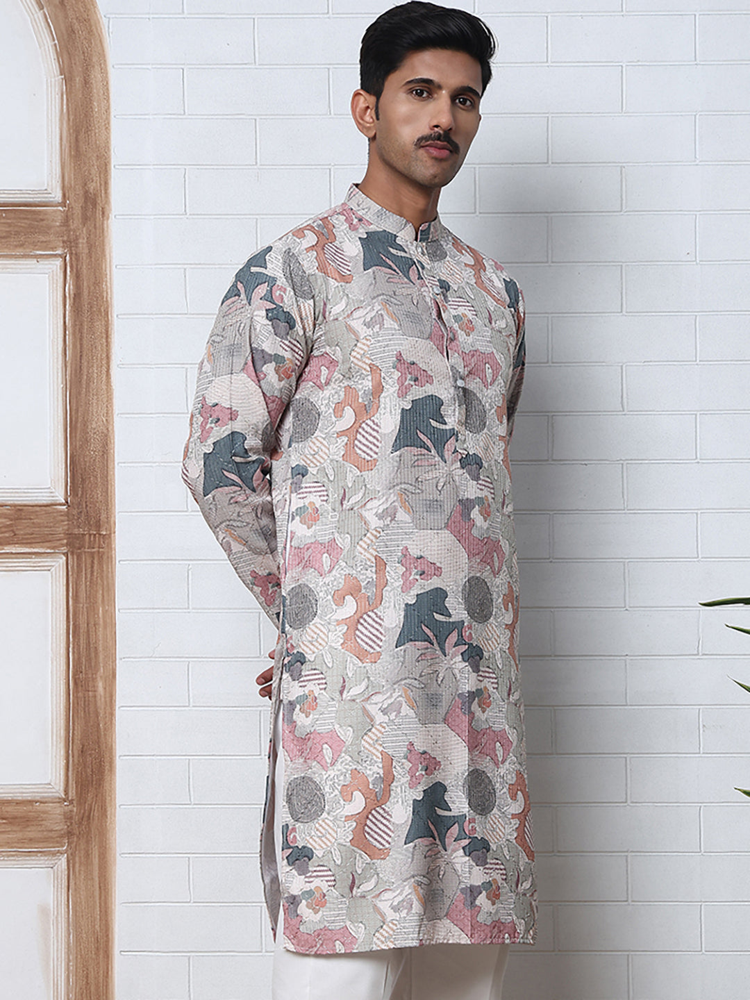 Thread Work & Printed Cotton Blend Kurtas ( ANMKO 297Multi )  [RT] [D-3]