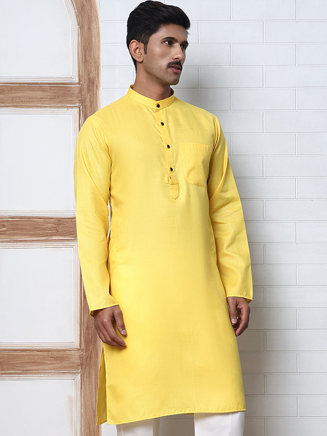 Solid Kurta for Men ( ANMKO 273Lemon )  [RT] [H-3]