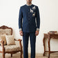 Deer Embroidered Japanese Fabric Indo-Western Set