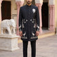 Silk Blend Horse & Crane Embroidered Indo-Western Set