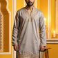 Cotton Blend Embroidered Kurta for Men ( 65KO 5634 Brown )