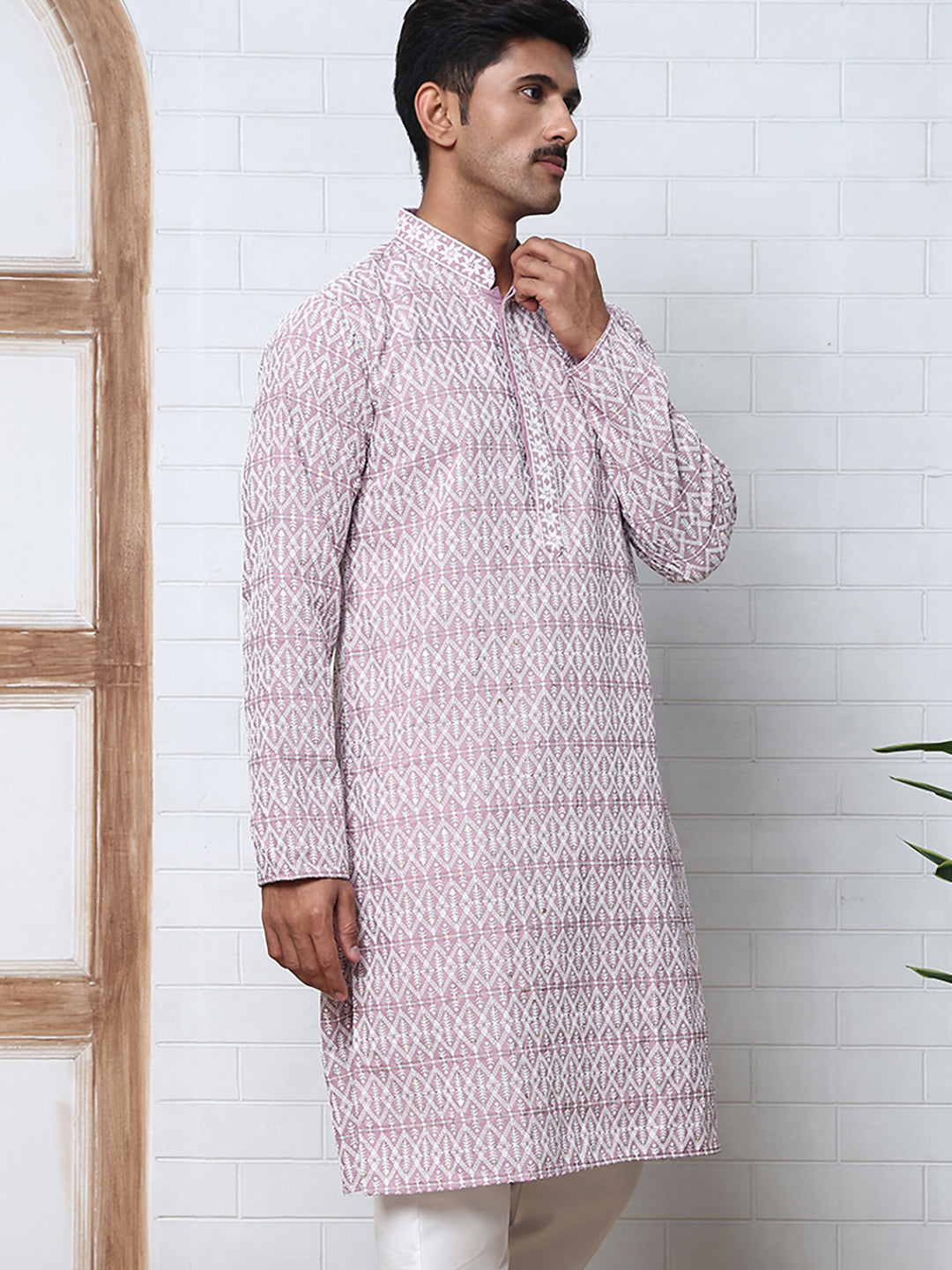 Embroidered Viscose Rayon Kurta ( ANMKO 280Purple )  [RT] [M-6]