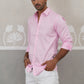 Satin Lycra Solid Casual Shirt for Men ( RDSH 008Pink )