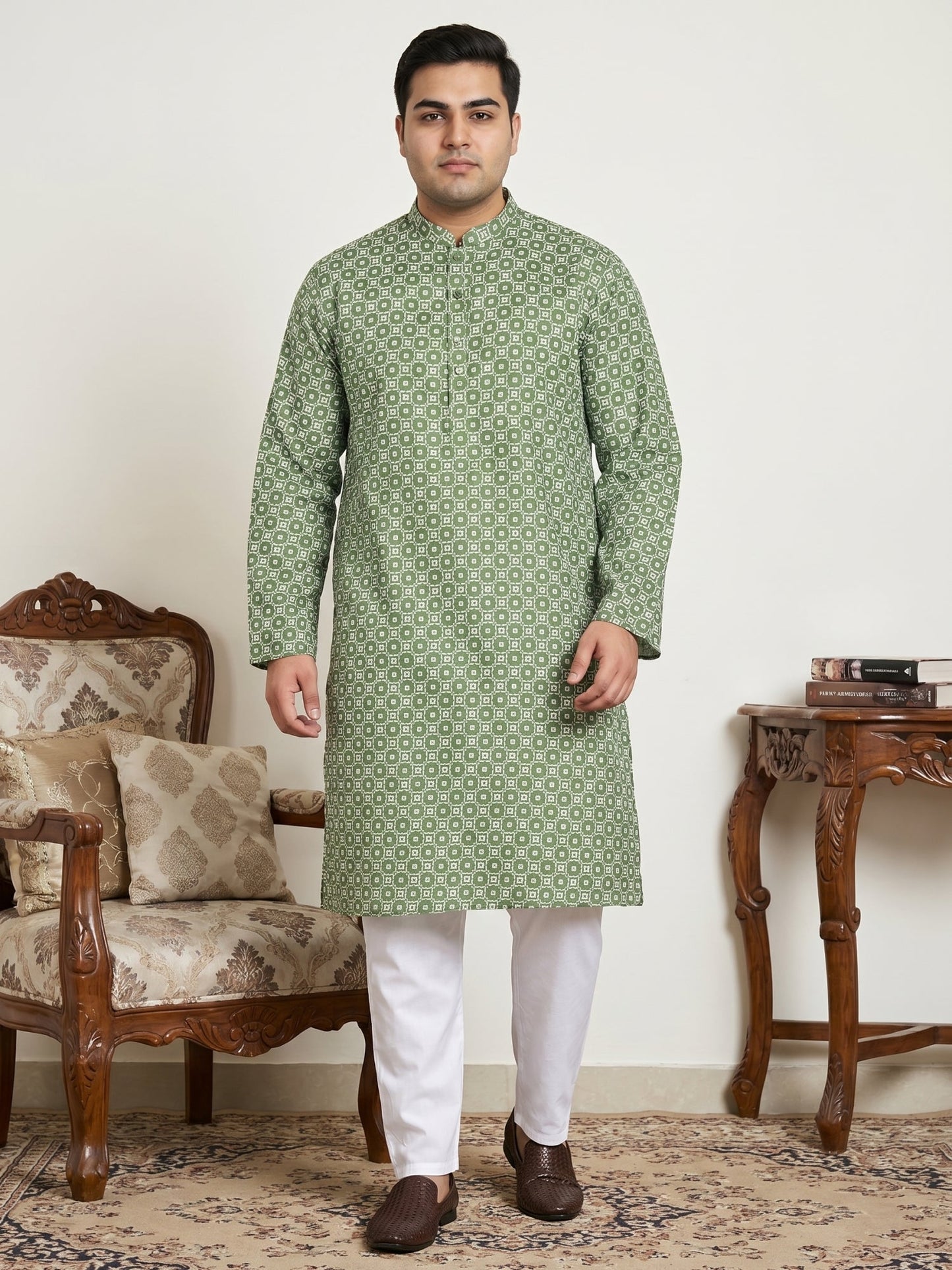 Men's Geometric Printed Kurta Set