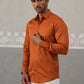 Satin Lycra Solid Casual Shirt for Men ( RDSH 008Orange )