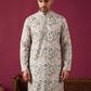 Silk Blend Floral Embroidered Kurta ( KO 5227White )