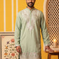 Embroidered Cotton Blend Kurta for Men ( 65KO 5639 Green )
