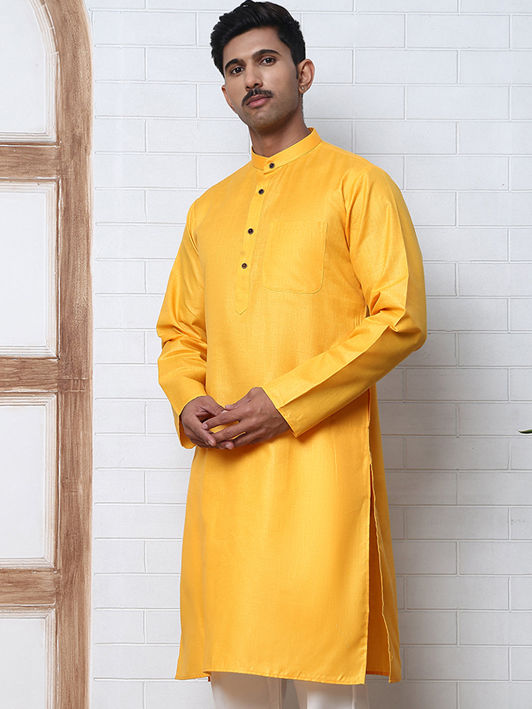 Solid Kurta for Men ( ANMKO 273Mustard )  [RT] [H-3]